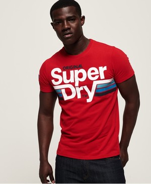 Superdry Short Track Férfi Pólók Piros | DVQLK4509